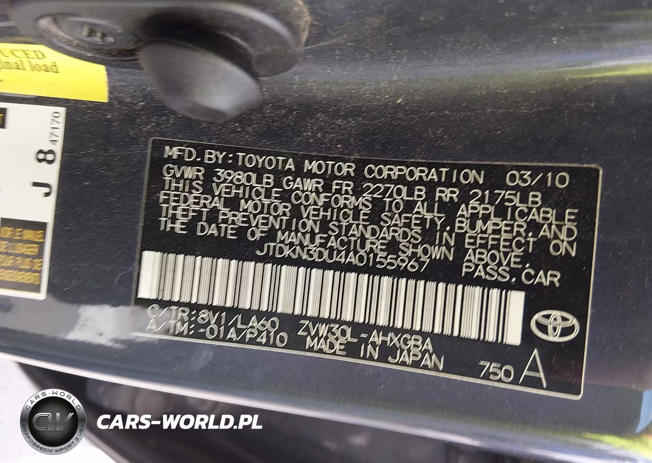 2010 Toyota Prius Iv VIN:JTDKN3DU4A0155967 - 9