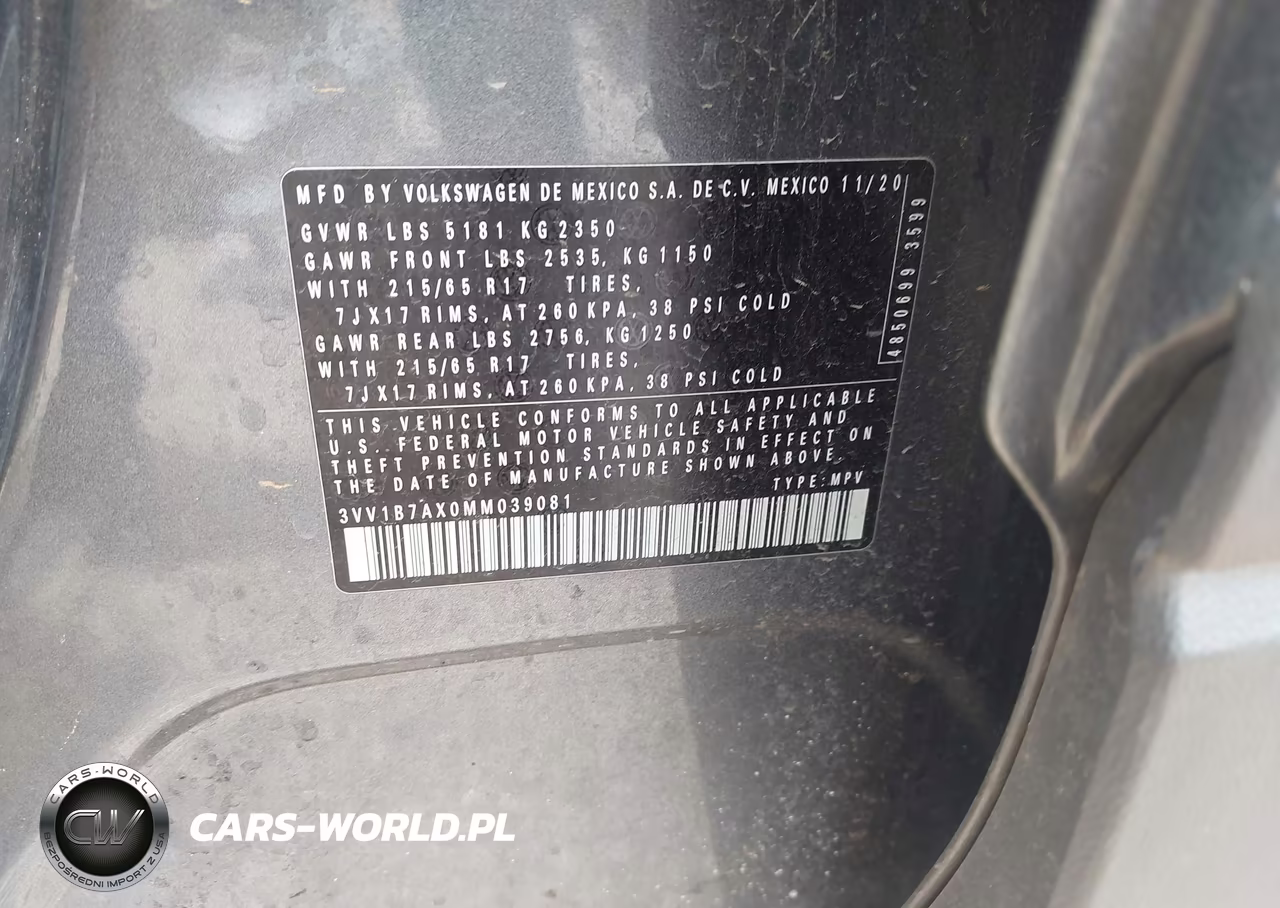 2021 Volkswagen Tiguan S VIN:3VV1B7AX0MM039081 - 9