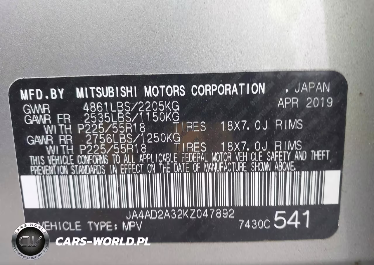 2019 Mitsubishi Outlander Es VIN:JA4AD2A32KZ047892 - 9