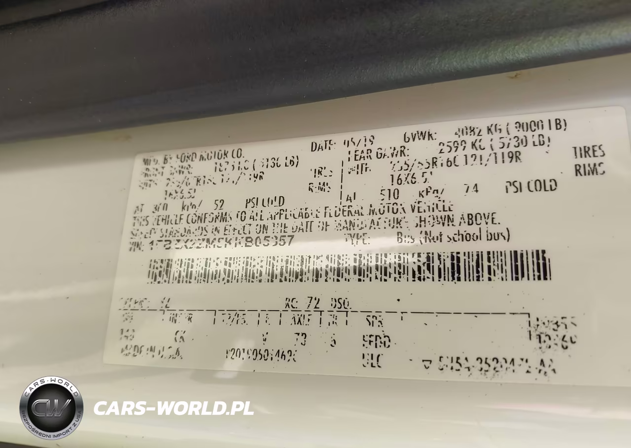2019 Ford Transit-350 Xlt VIN:1FBZX2ZM5KKB05357 - 9