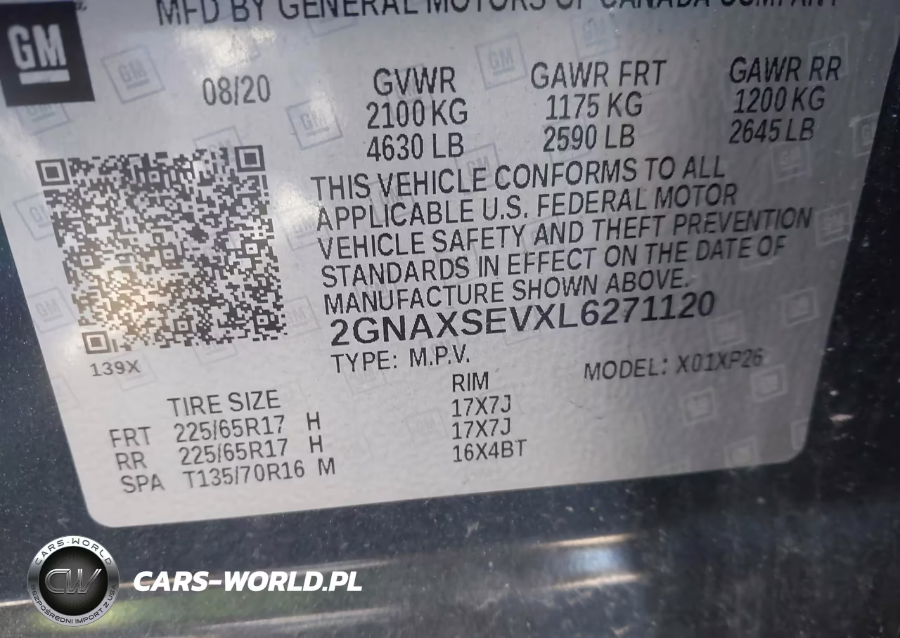 2020 Chevrolet Equinox Awd Ls VIN:2GNAXSEVXL6271120 - 9