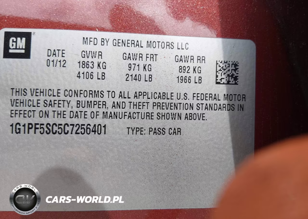 2012 Chevrolet Cruze 1Lt VIN:1G1PF5SC5C7256401 - 9