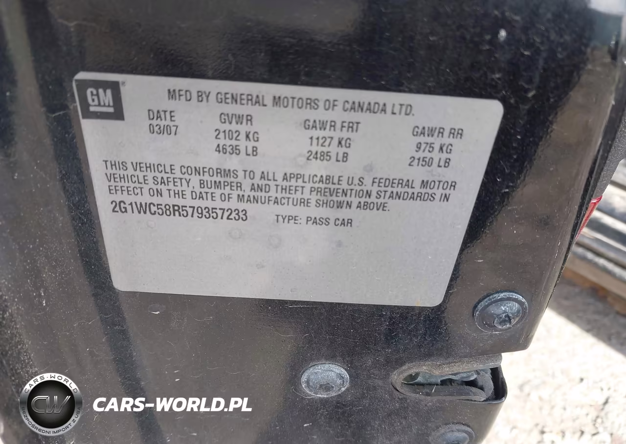 2007 Chevrolet Impala Lt VIN:2G1WC58R579357233 - 9