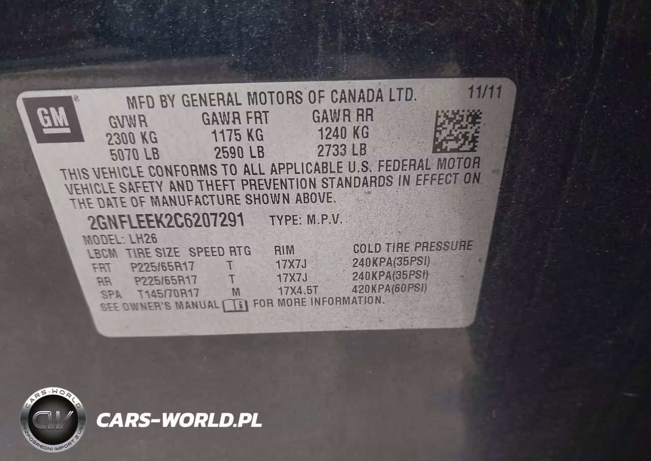 2012 Chevrolet Equinox 1Lt VIN:2GNFLEEK2C6207291 - 9