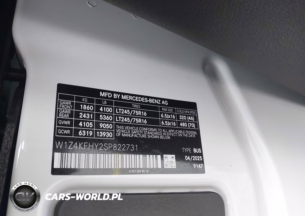 2025 Mercedes-Benz Sprinter 2500 Standard Roof 4-Cyl Diesel VIN:W1Z4KFHY2SP822731 - 1