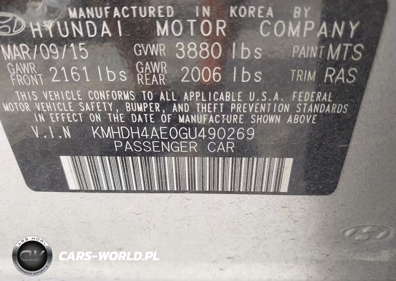 2016 Hyundai Elantra Se VIN:KMHDH4AE0GU490269 - 9