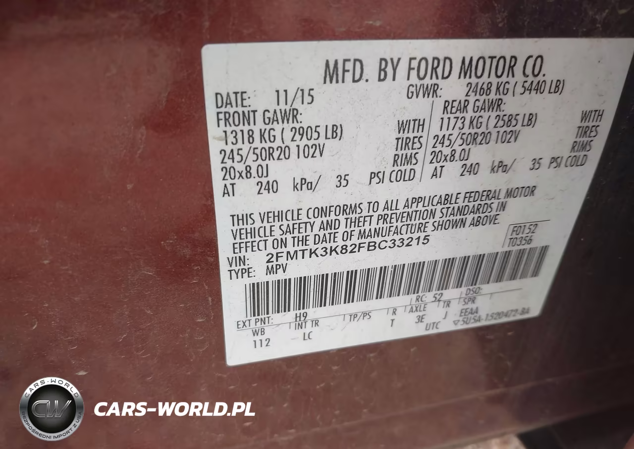 2015 Ford Edge Titanium VIN:2FMTK3K82FBC33215 - 9