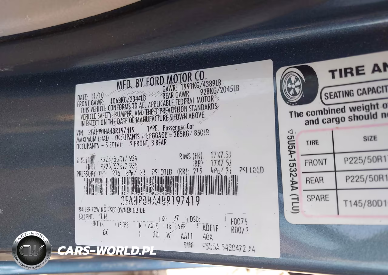 2011 Ford Fusion Se VIN:3FAHP0HA4BR197419 - 9