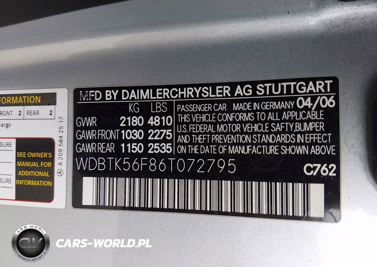 2006 Mercedes-Benz Clk 350 VIN:WDBTK56F86T072795 - 9