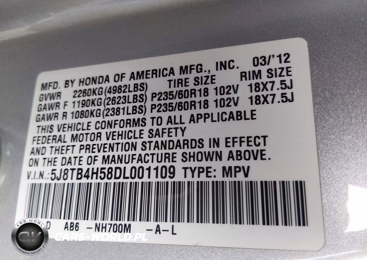 2013 Acura Rdx VIN:5J8TB4H58DL001109 - 9