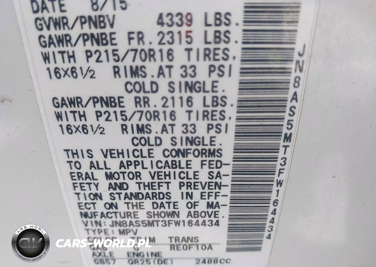 2015 Nissan Rogue Select S VIN:JN8AS5MT3FW164434 - 9