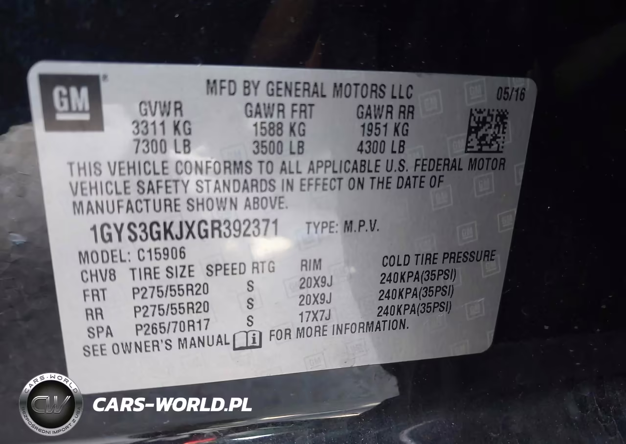 2016 Cadillac Escalade Esv Standard VIN:1GYS3GKJXGR392371 - 9
