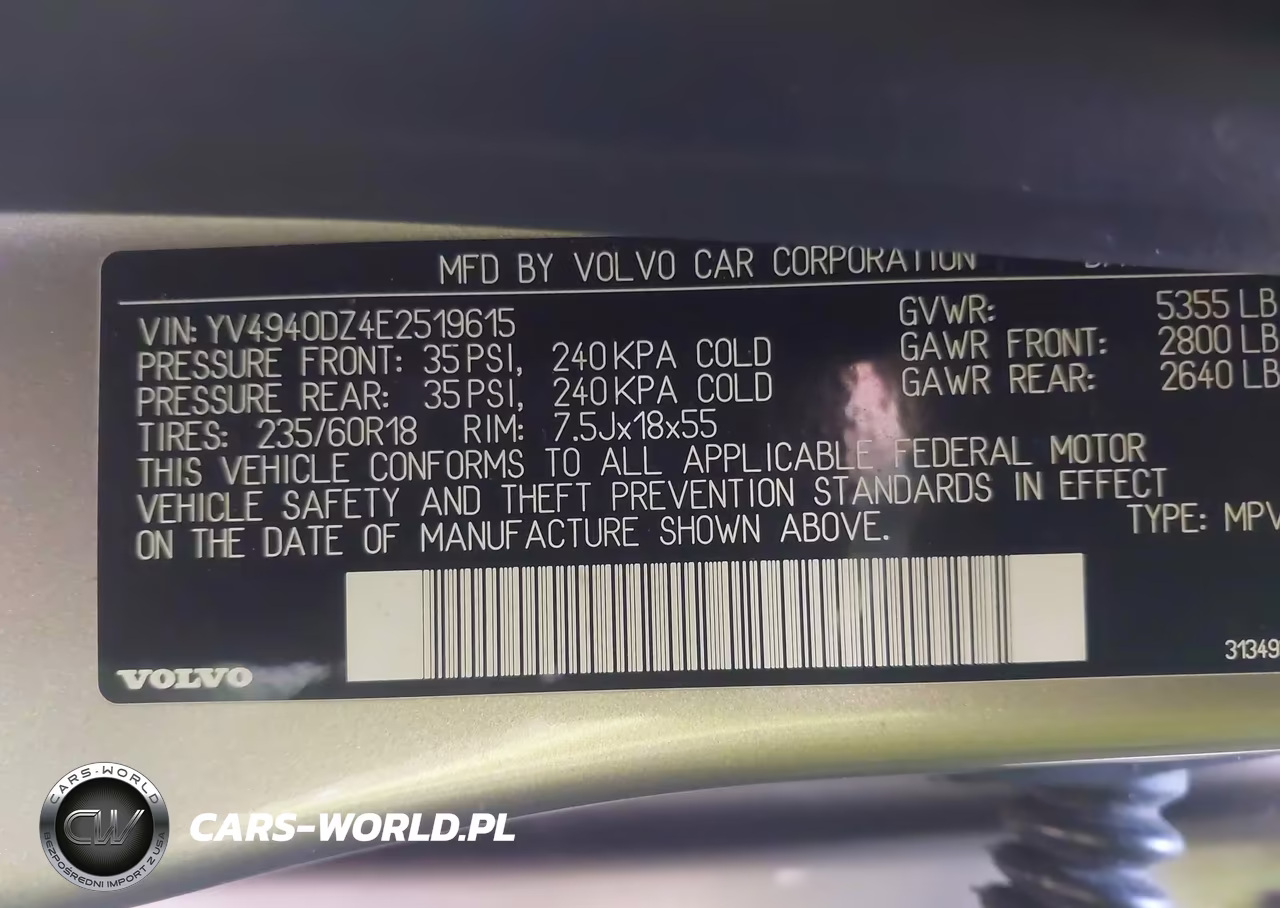 2014 Volvo Xc60 3.2 Premier Plus VIN:YV4940DZ4E2519615 - 9