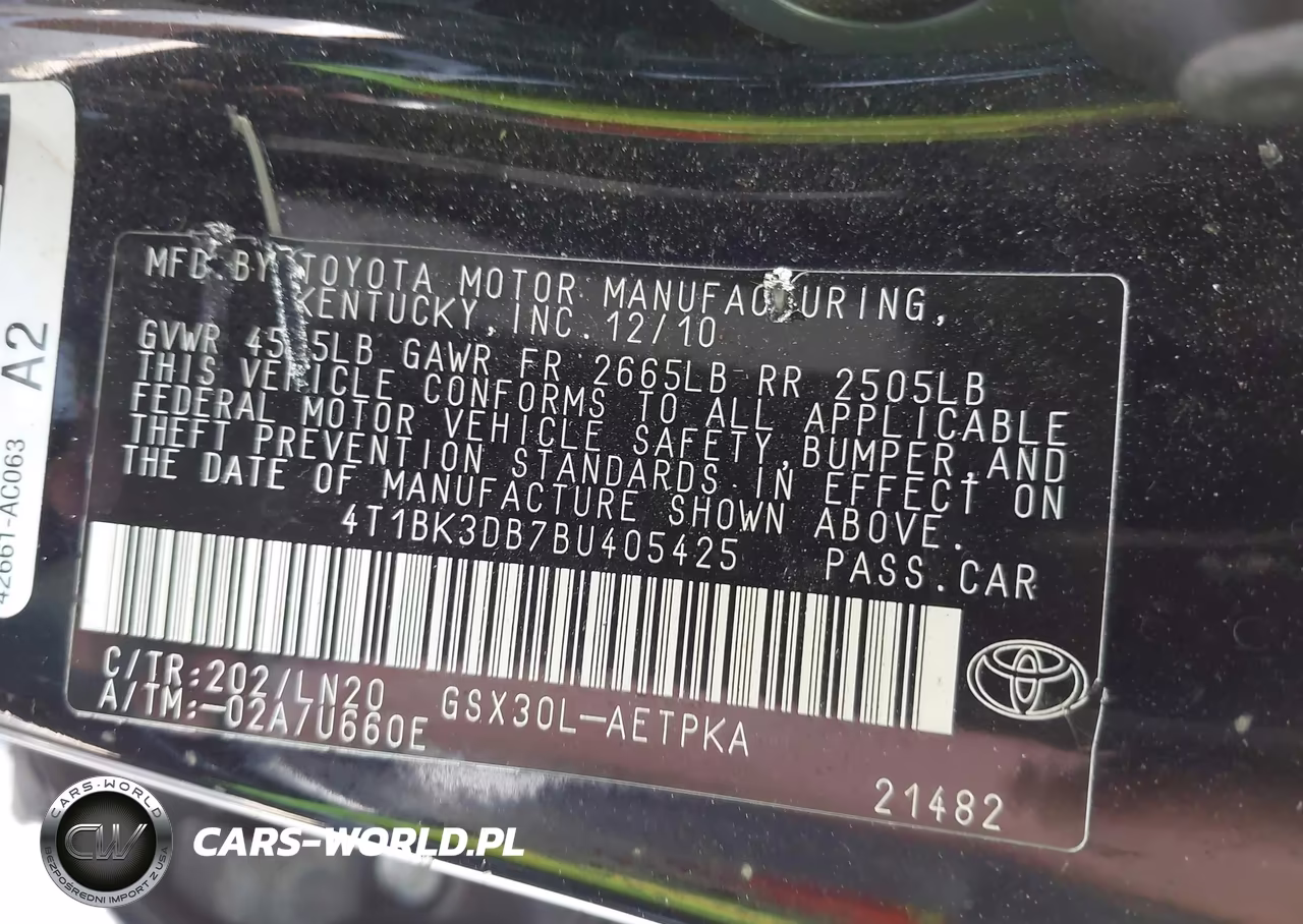 2011 Toyota Avalon Limited VIN:4T1BK3DB7BU405425 - 9