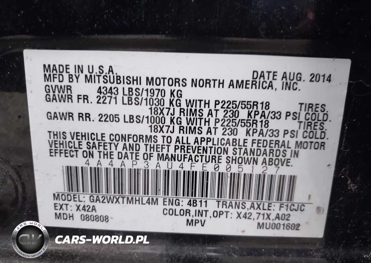 2015 Mitsubishi Outlander Sport Es VIN:4A4AP3AU4FE005127 - 9