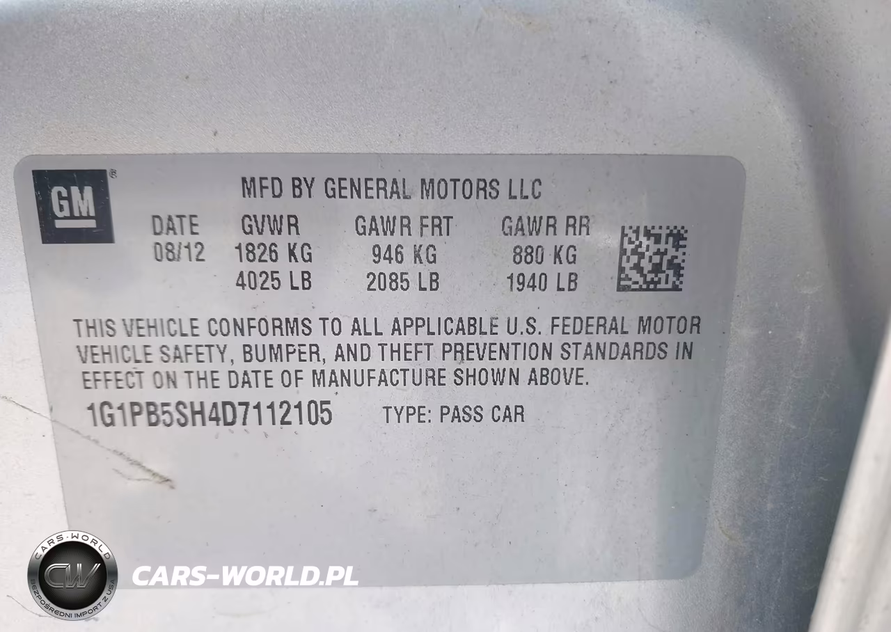 2013 Chevrolet Cruze Ls Manual VIN:1G1PB5SH4D7112105 - 9