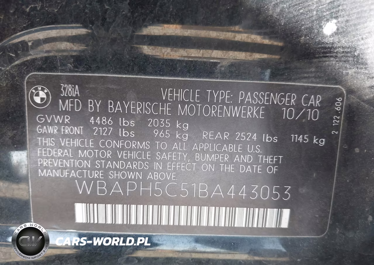 2011 BMW 328I VIN:WBAPH5C51BA443053 - 9