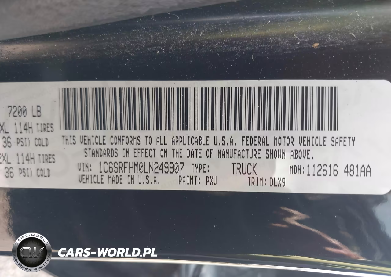 2020 Ram 1500 VIN:1C6SRFHM0LN249907 - 9