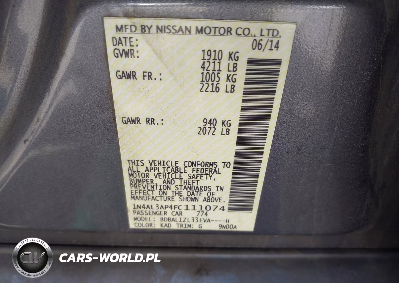 2015 Nissan Altima 2.5 Sv VIN:1N4AL3AP4FC111074 - 9