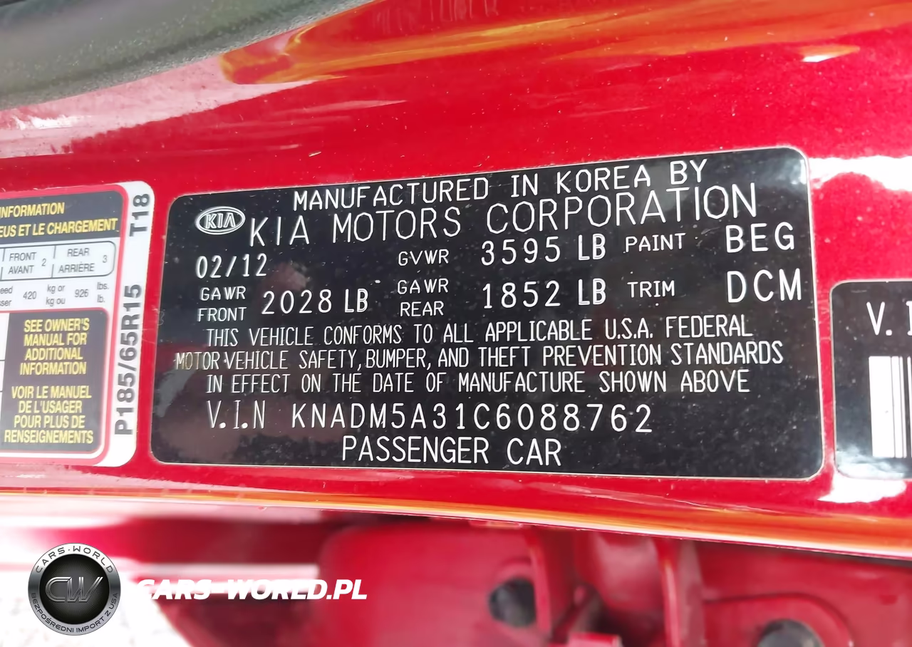 2012 Kia Rio5 Lx VIN:KNADM5A31C6088762 - 9