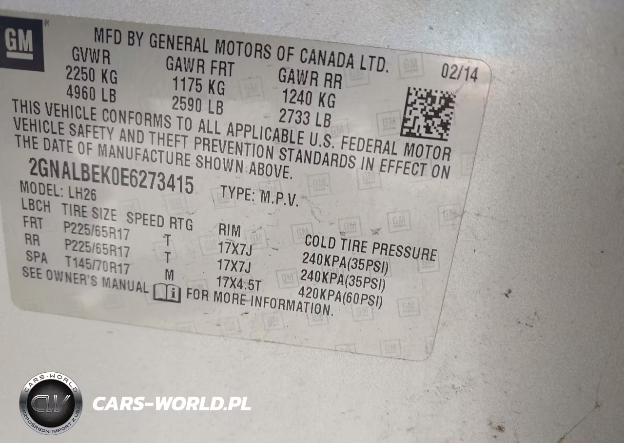2014 Chevrolet Equinox 1Lt VIN:2GNALBEK0E6273415 - 9