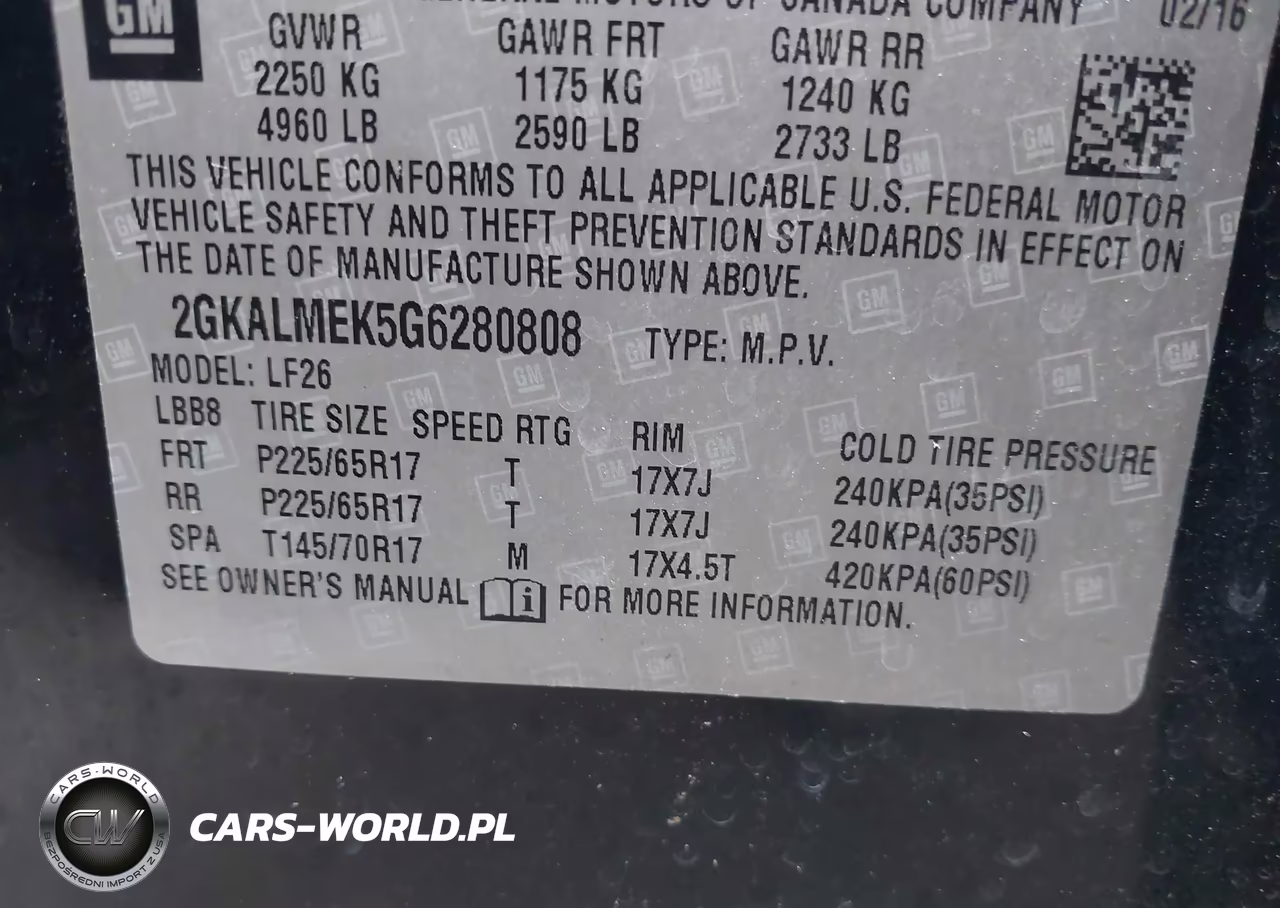 2016 GMC Terrain Sle-1 VIN:2GKALMEK5G6280808 - 9