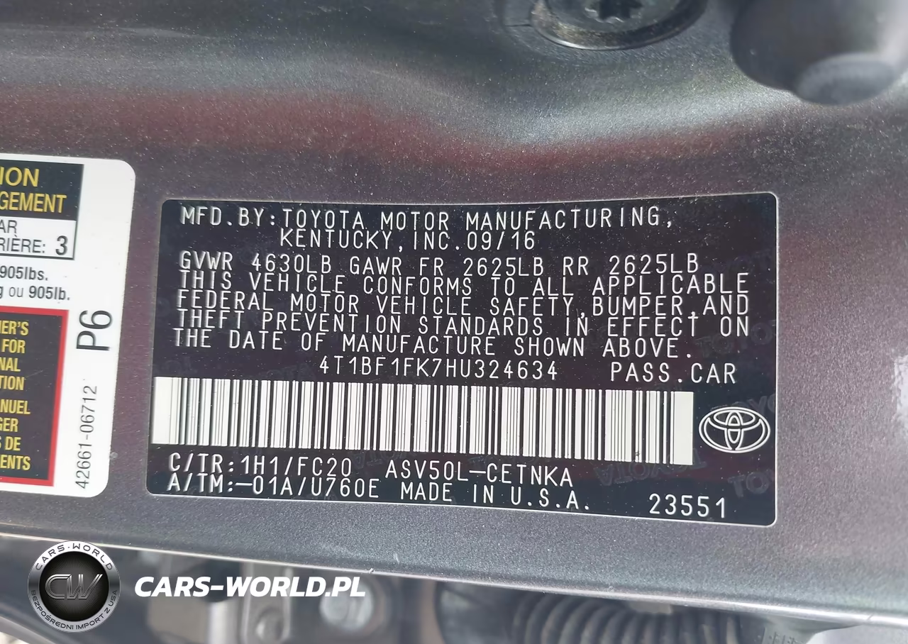 2017 Toyota Camry Le VIN:4T1BF1FK7HU324634 - 9