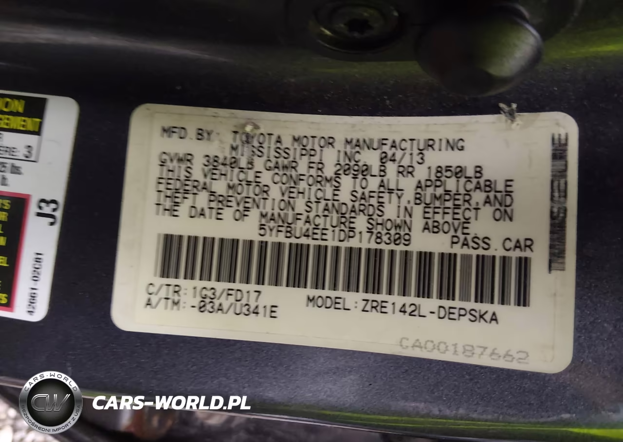2013 Toyota Corolla S VIN:5YFBU4EE1DP178309 - 9