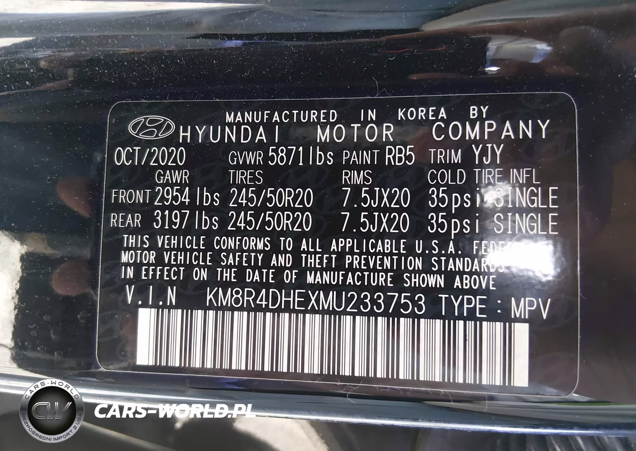 2021 Hyundai Palisade Sel VIN:KM8R4DHEXMU233753 - 9