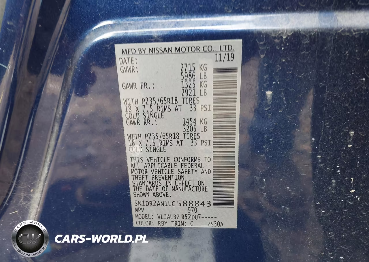 2020 Nissan Pathfinder S VIN:5N1DR2AN1LC588843 - 9
