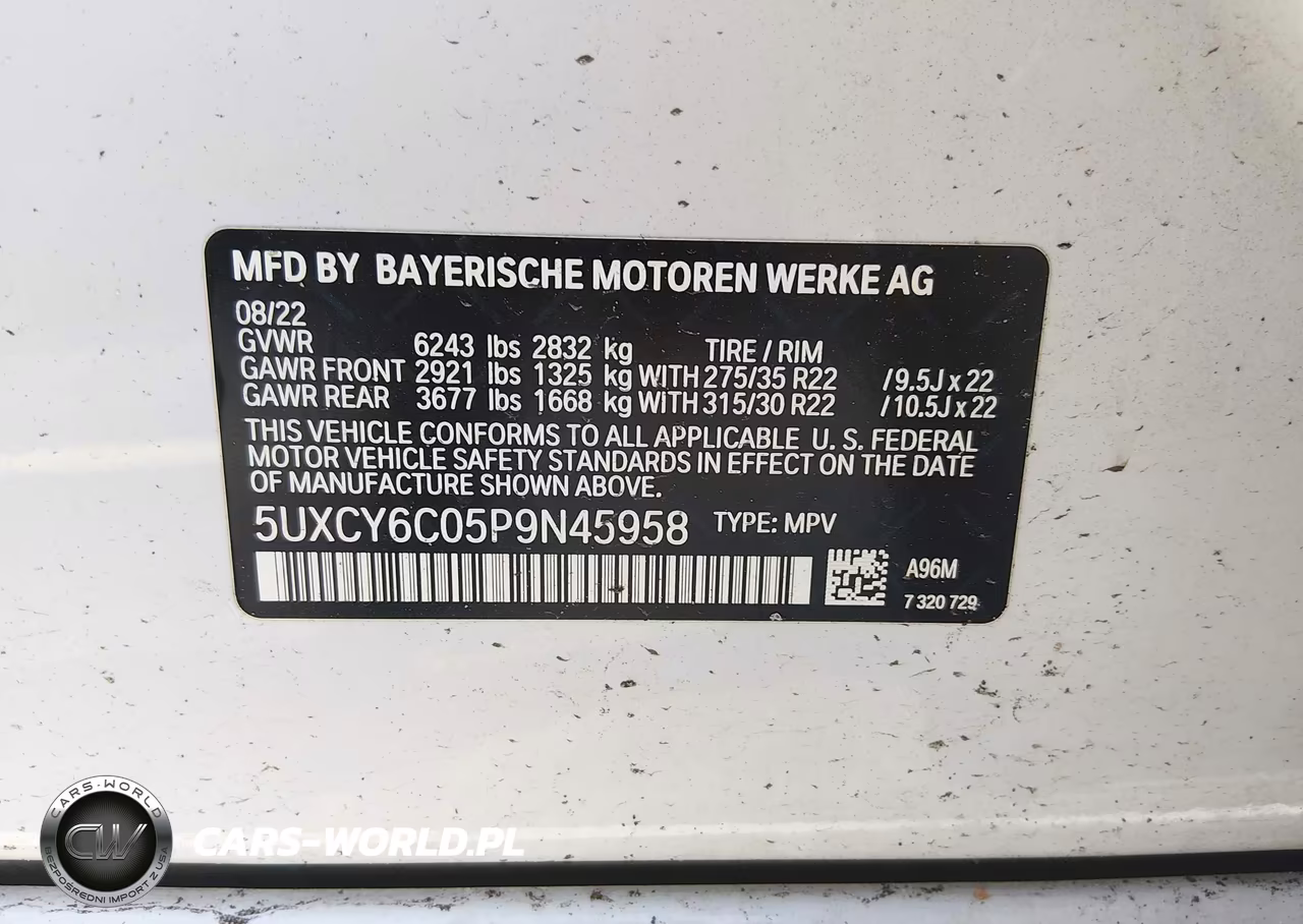 2023 BMW X6 xDrive40I VIN:5UXCY6C05P9N45958 - 9