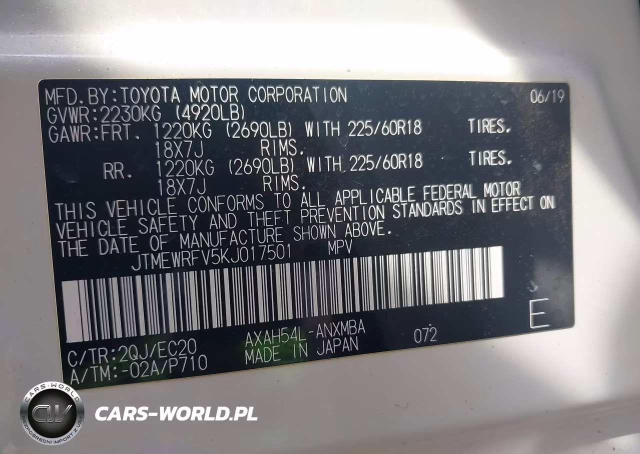 2019 Toyota Rav4 Hybrid Xse VIN:JTMEWRFV5KJ017501 - 9