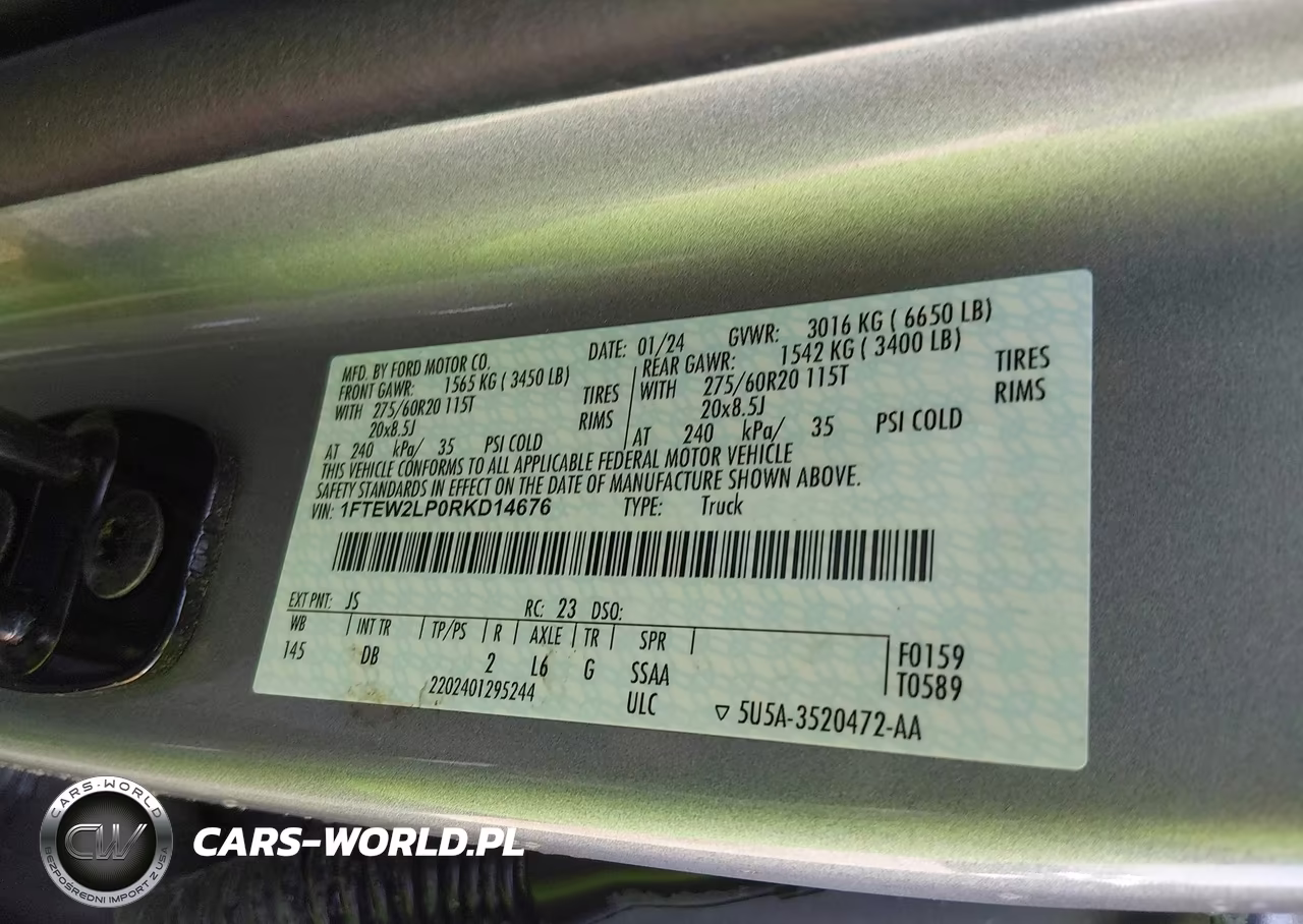 2024 Ford F-150 Stx VIN:1FTEW2LP0RKD14676 - 9