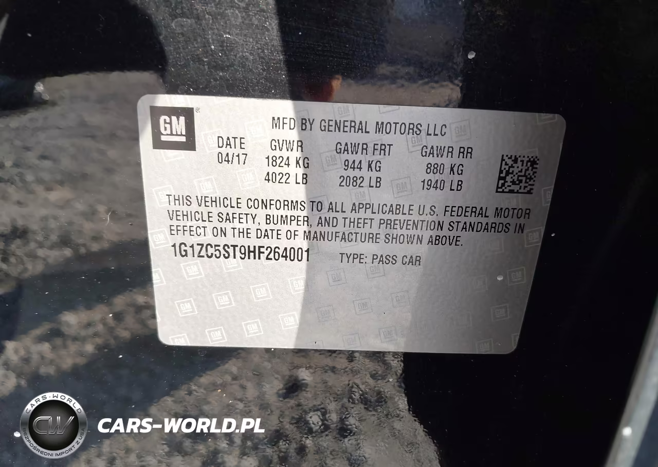 2017 Chevrolet Malibu 1Fl VIN:1G1ZC5ST9HF264001 - 9