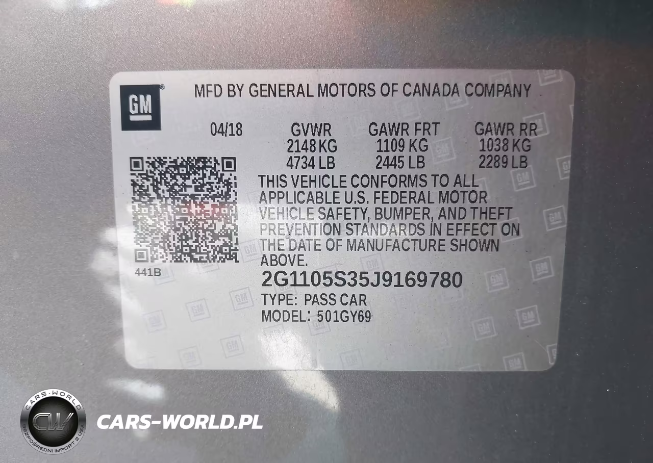 2018 Chevrolet Impala 1Lt VIN:2G1105S35J9169780 - 9