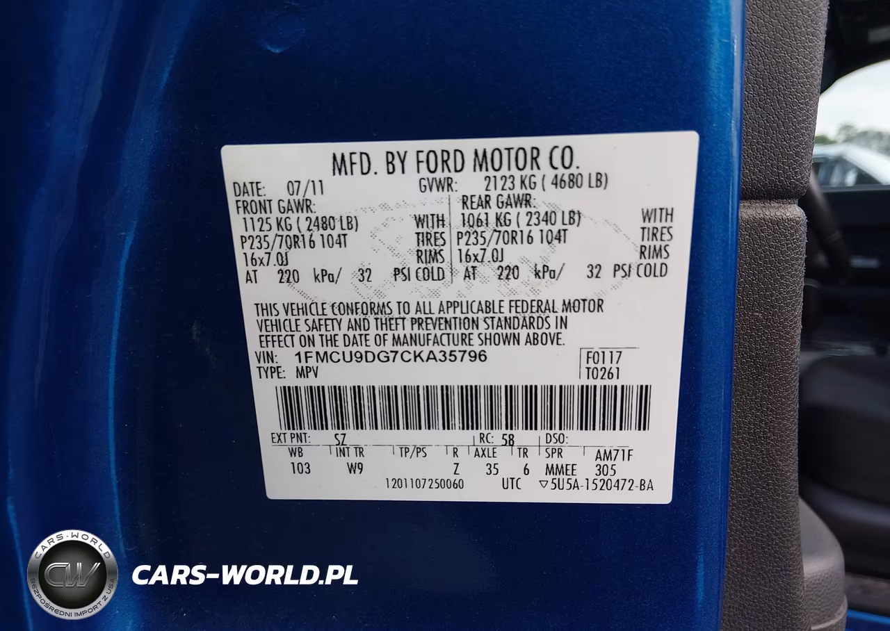 2012 Ford Escape Xlt VIN:1FMCU9DG7CKA35796 - 9