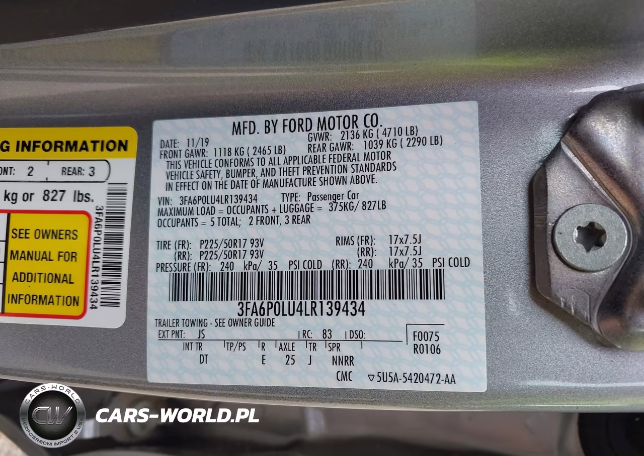 2020 Ford Fusion Se VIN:3FA6P0LU4LR139434 - 9