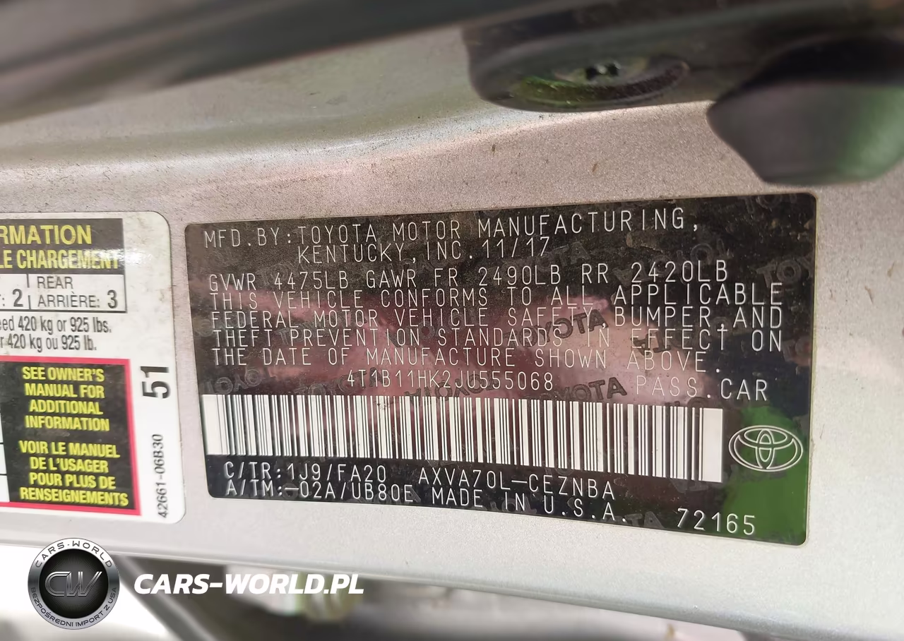 2018 Toyota Camry Le VIN:4T1B11HK2JU555068 - 9