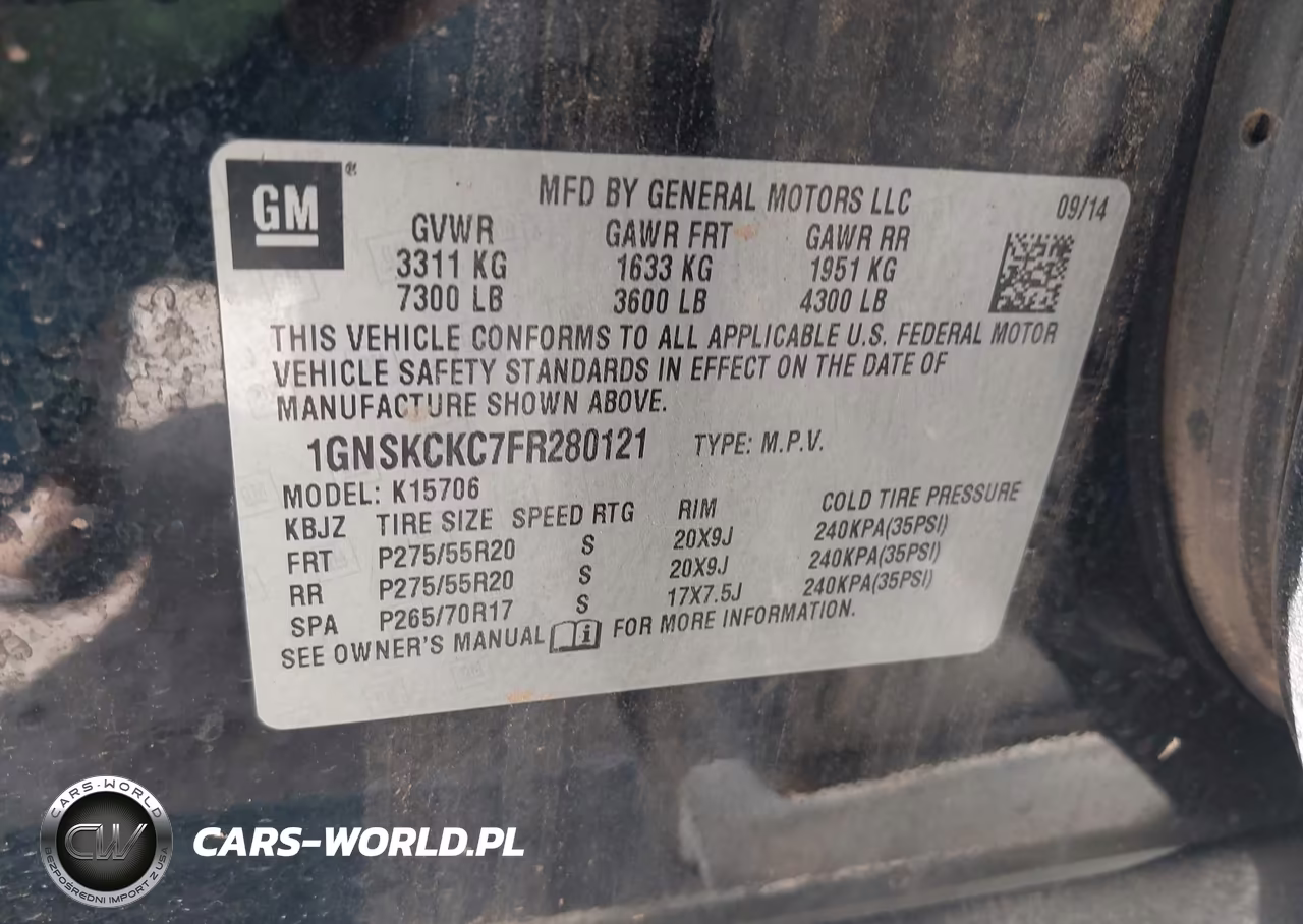 2015 Chevrolet Tahoe Ltz VIN:1GNSKCKC7FR280121 - 9
