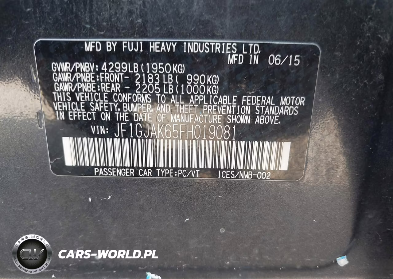 2015 Subaru Impreza 2.0I Premium VIN:JF1GJAK65FH019081 - 9