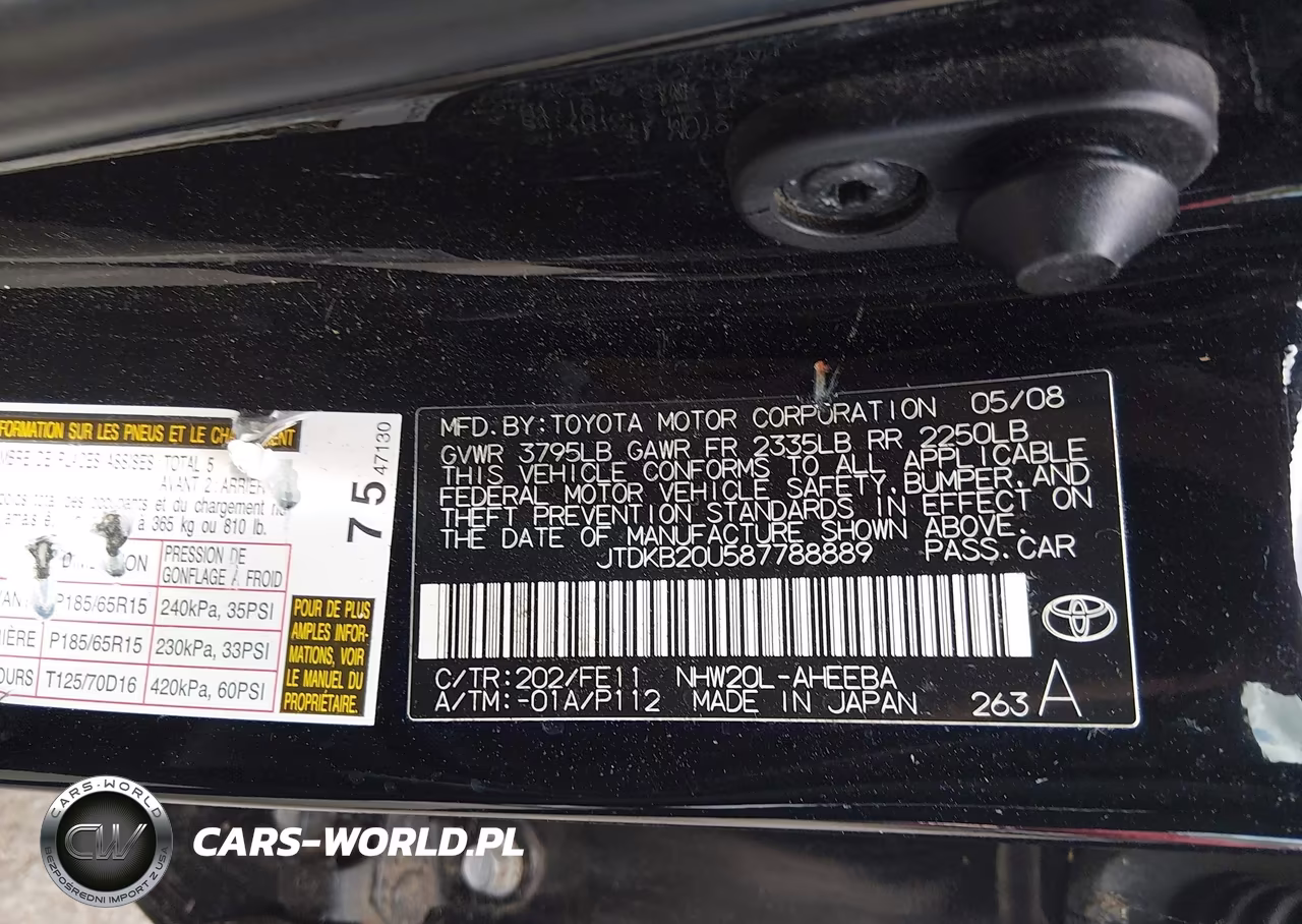 2008 Toyota Prius VIN:JTDKB20U587788889 - 9