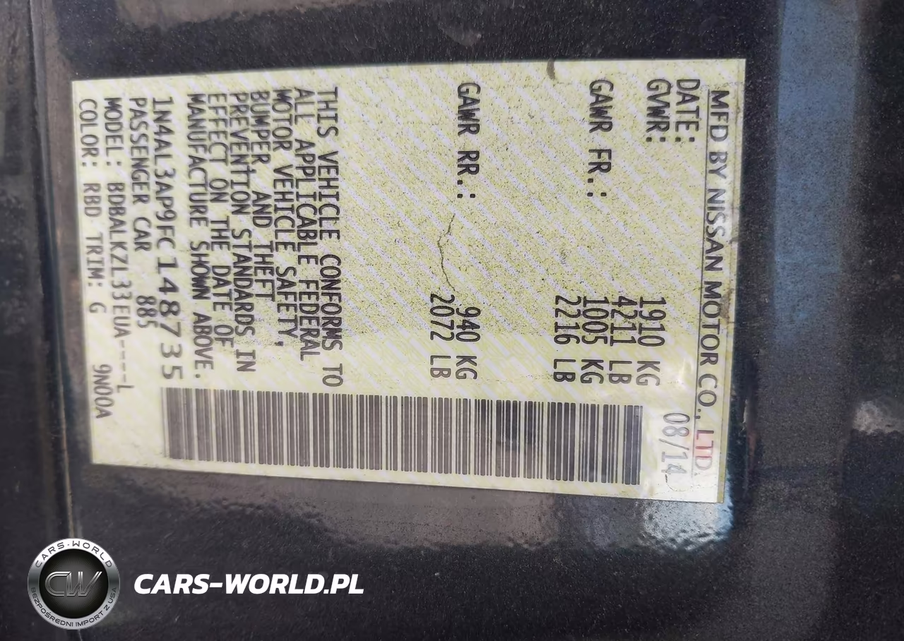 2015 Nissan Altima 2.5 Sv VIN:1N4AL3AP9FC148735 - 9