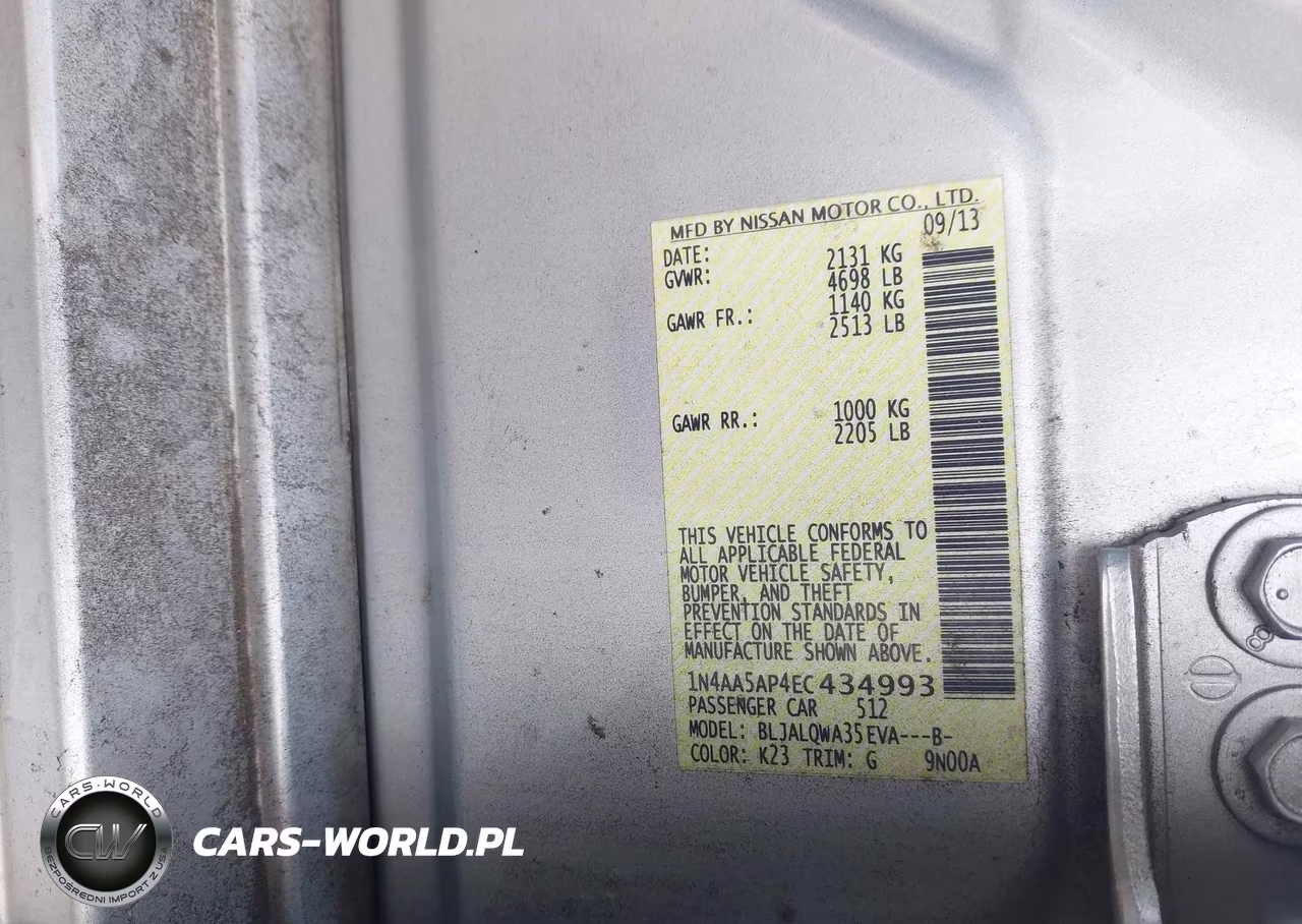 2014 Nissan Maxima 3.5 S VIN:1N4AA5AP4EC434993 - 9