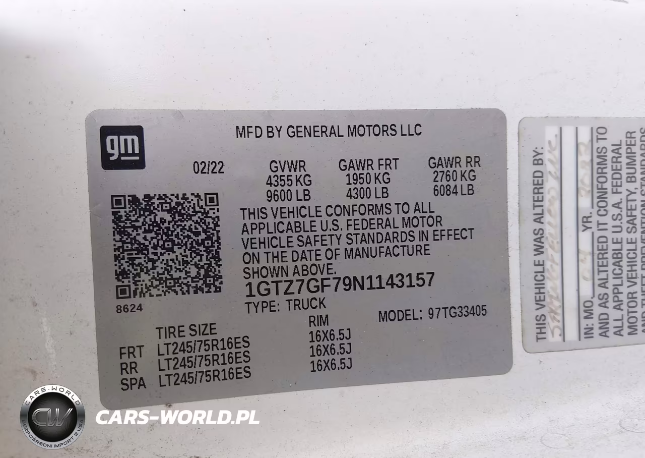 2022 GMC Savana Cargo Rwd 3500 Regular Wheelbase Work Van VIN:1GTZ7GF79N1143157 - 9
