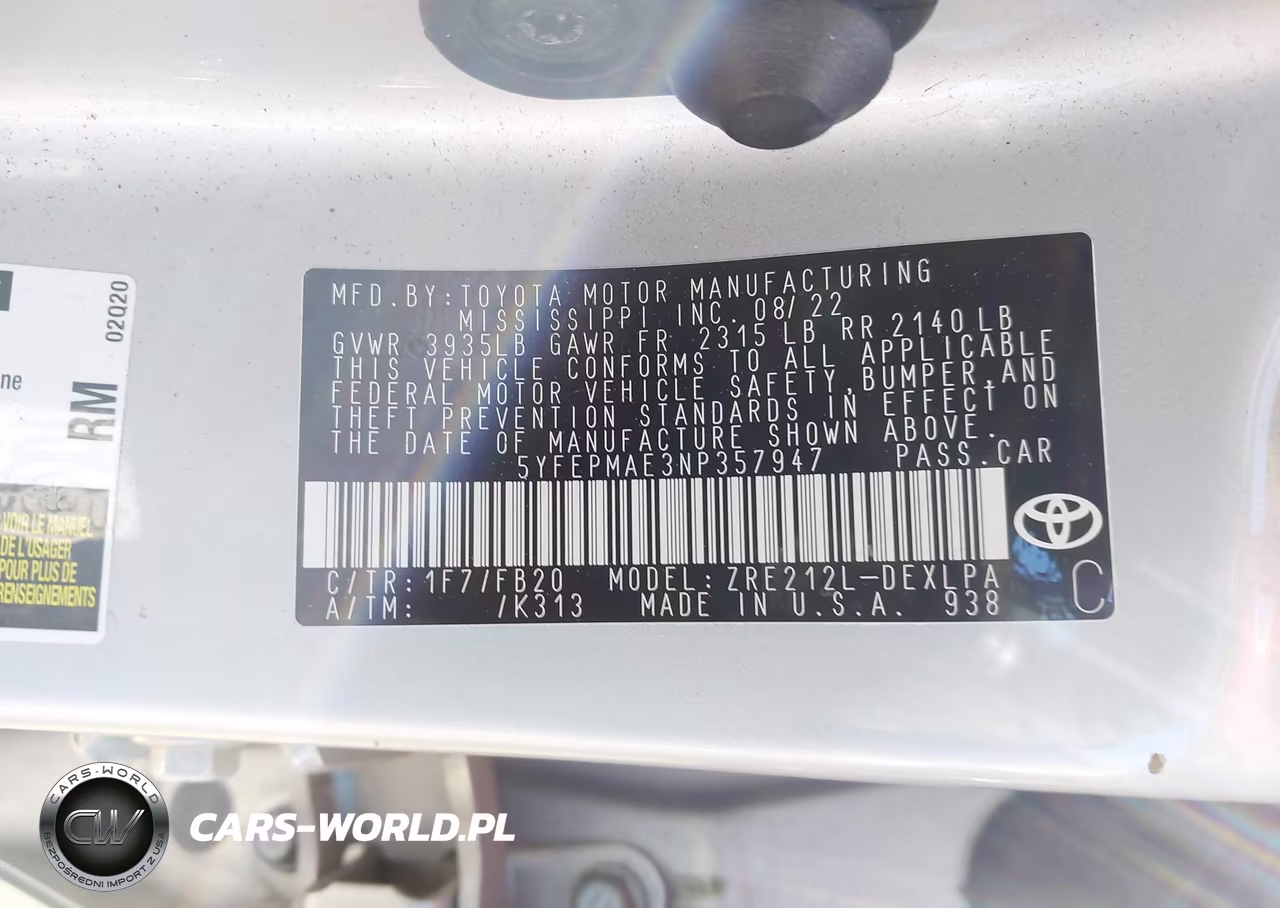 2022 Toyota Corolla Le VIN:5YFEPMAE3NP357947 - 9