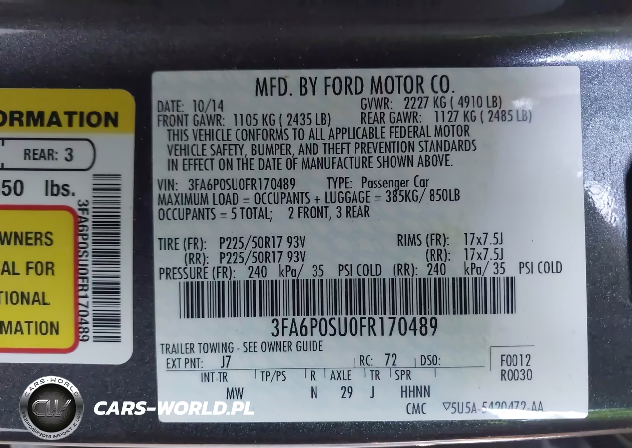 2015 Ford Fusion Energi Titanium VIN:3FA6P0SU0FR170489 - 9