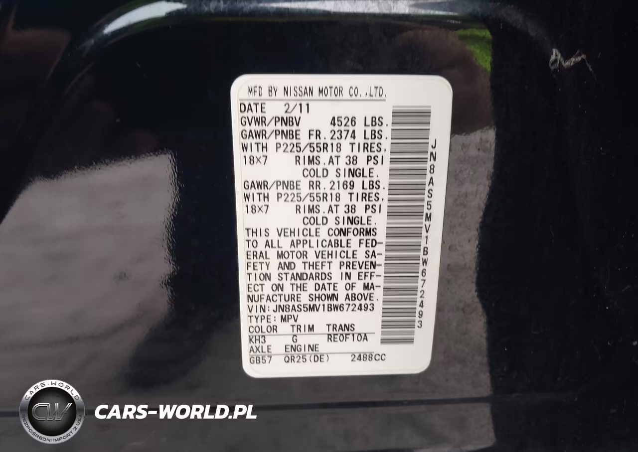 2011 Nissan Rogue Sv VIN:JN8AS5MV1BW672493 - 9