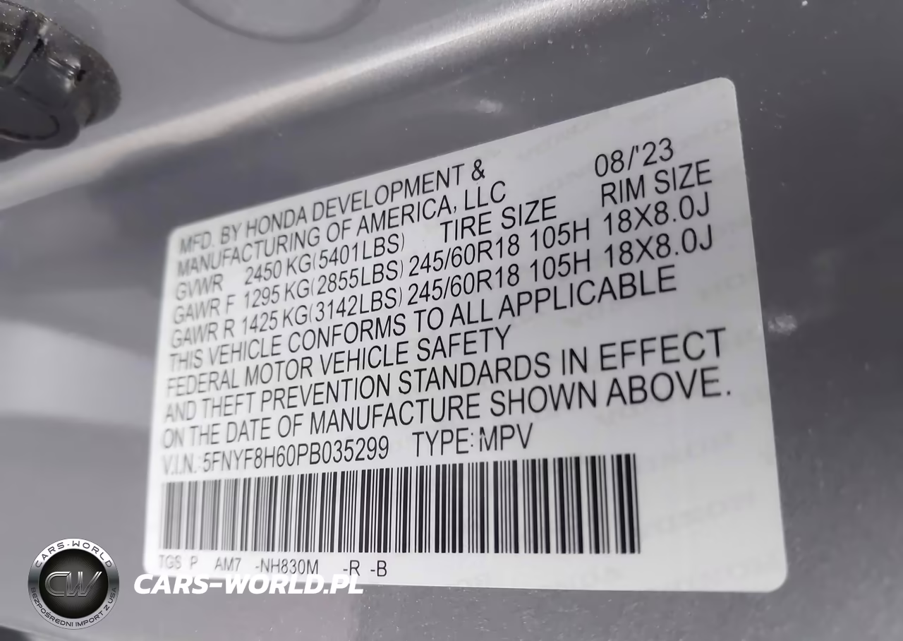2023 Honda Passport Awd Trailsport VIN:5FNYF8H60PB035299 - 9