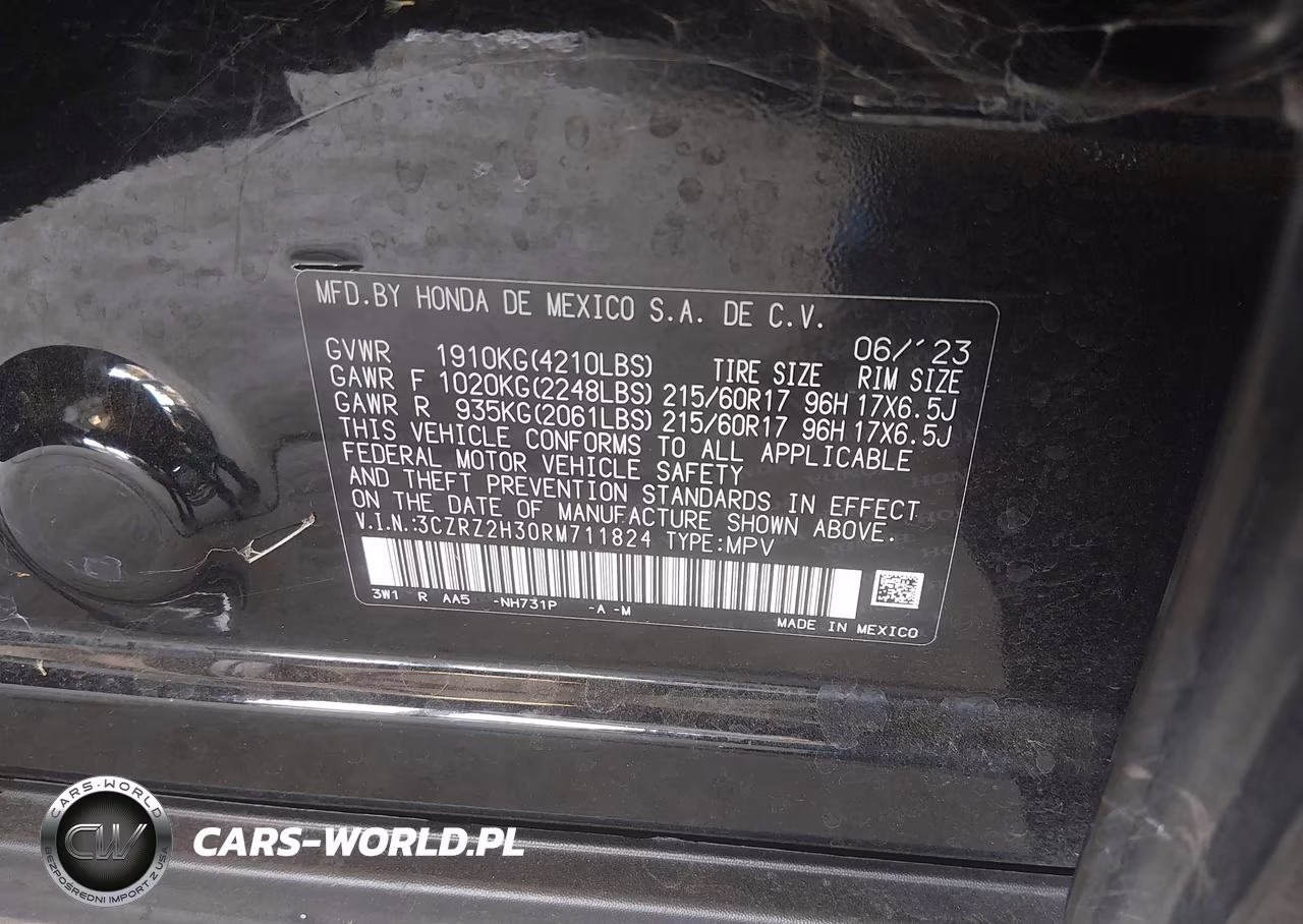 2024 Honda Hr-V Awd Lx VIN:3CZRZ2H30RM711824 - 9