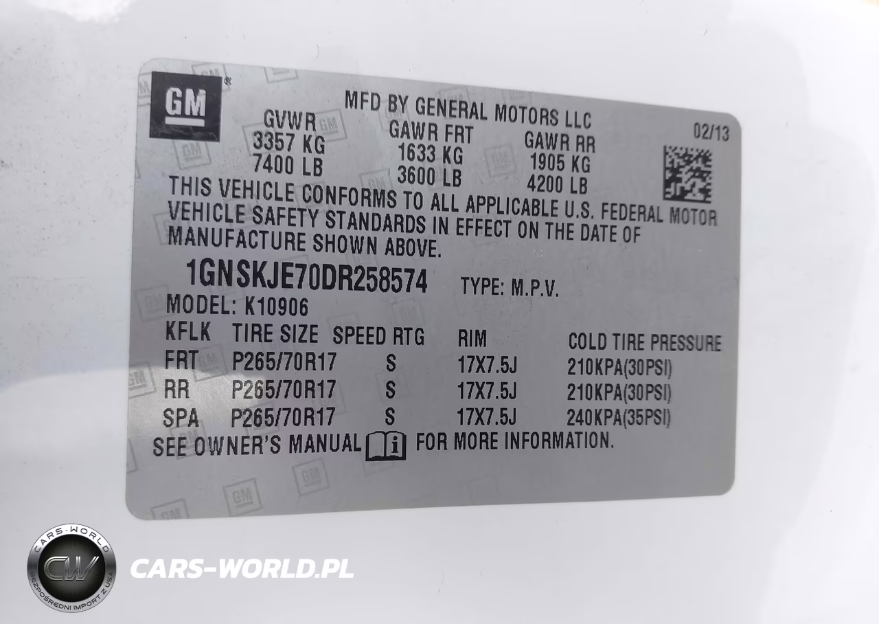 2013 Chevrolet Suburban 1500 Lt VIN:1GNSKJE70DR258574 - 9